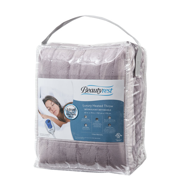 Beautyrest Heated Plush Knitted Throw Blanket & Reviews Wayfair